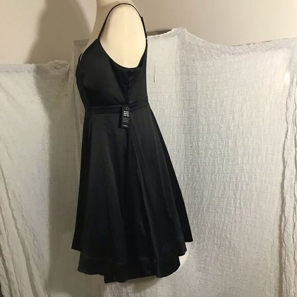 Torrid NWT Black Satin Skater Cocktail Dress Size 10 - Picture 5 of 15